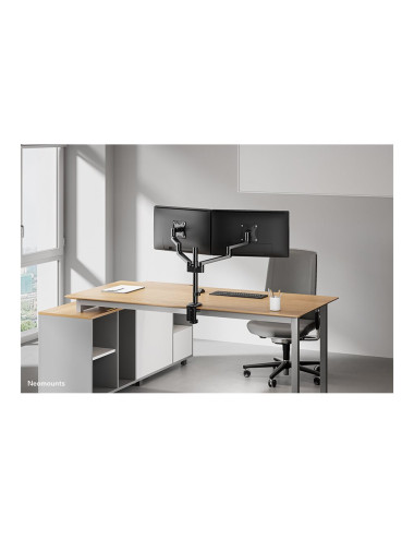 Neomounts NEXT Lite DS60-425BL2 Dual monitor arm - 17-27" - 0-8 kg/screen - space saving T-Rex model - 100% plastic-free packagi