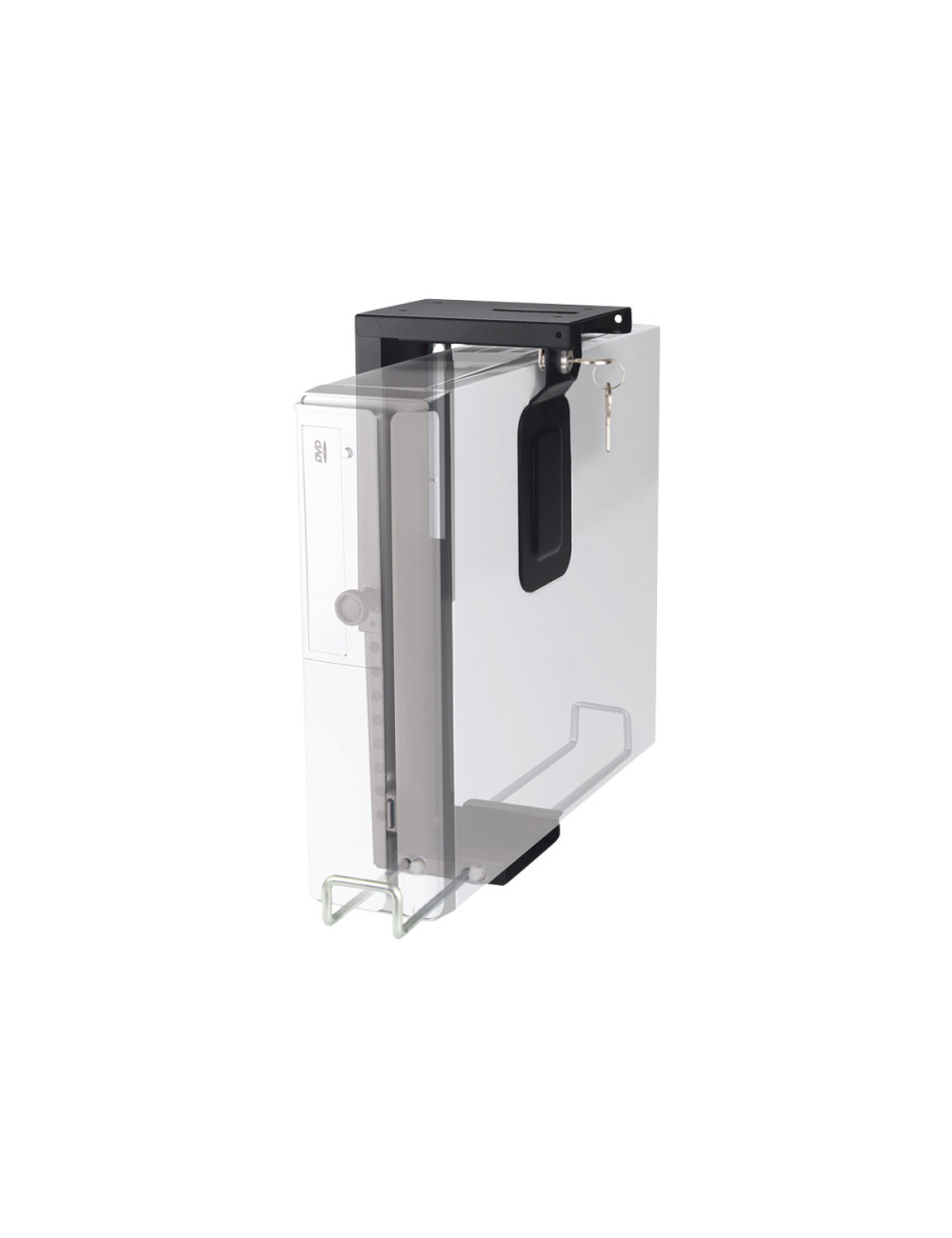 Neomounts CPU-D075BLACK/LK CPU/PC holder - max 10 kg - lockable (incl. lock) - h 20-36 cm - w 5-10 cm - universal - black