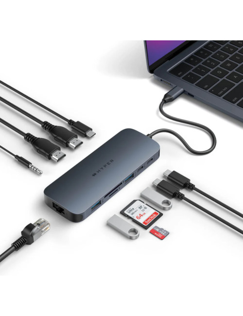 Hyper | HyperDrive Next 11 Port USB-C Hub | HD4006GL | Ethernet LAN (RJ-45) ports 1 | HDMI ports quantity 2 x 4K 60Hz