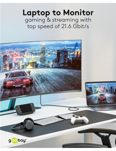 Goobay USB-C to DisplayPort Cable 4K at 60 Hz, 1 m | 75704