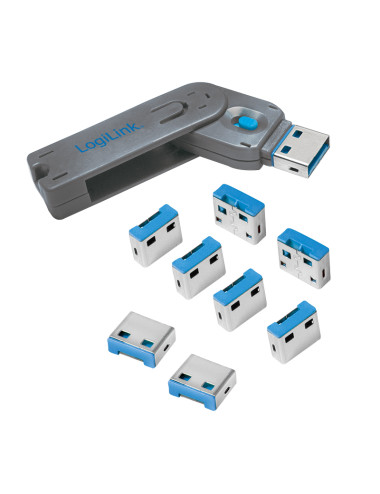 Logilink, USB port blocker (1x key and 8x locks), AU0045 | Logilink
