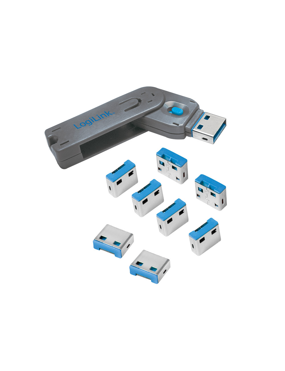 Logilink, USB port blocker (1x key and 8x locks), AU0045 | Logilink