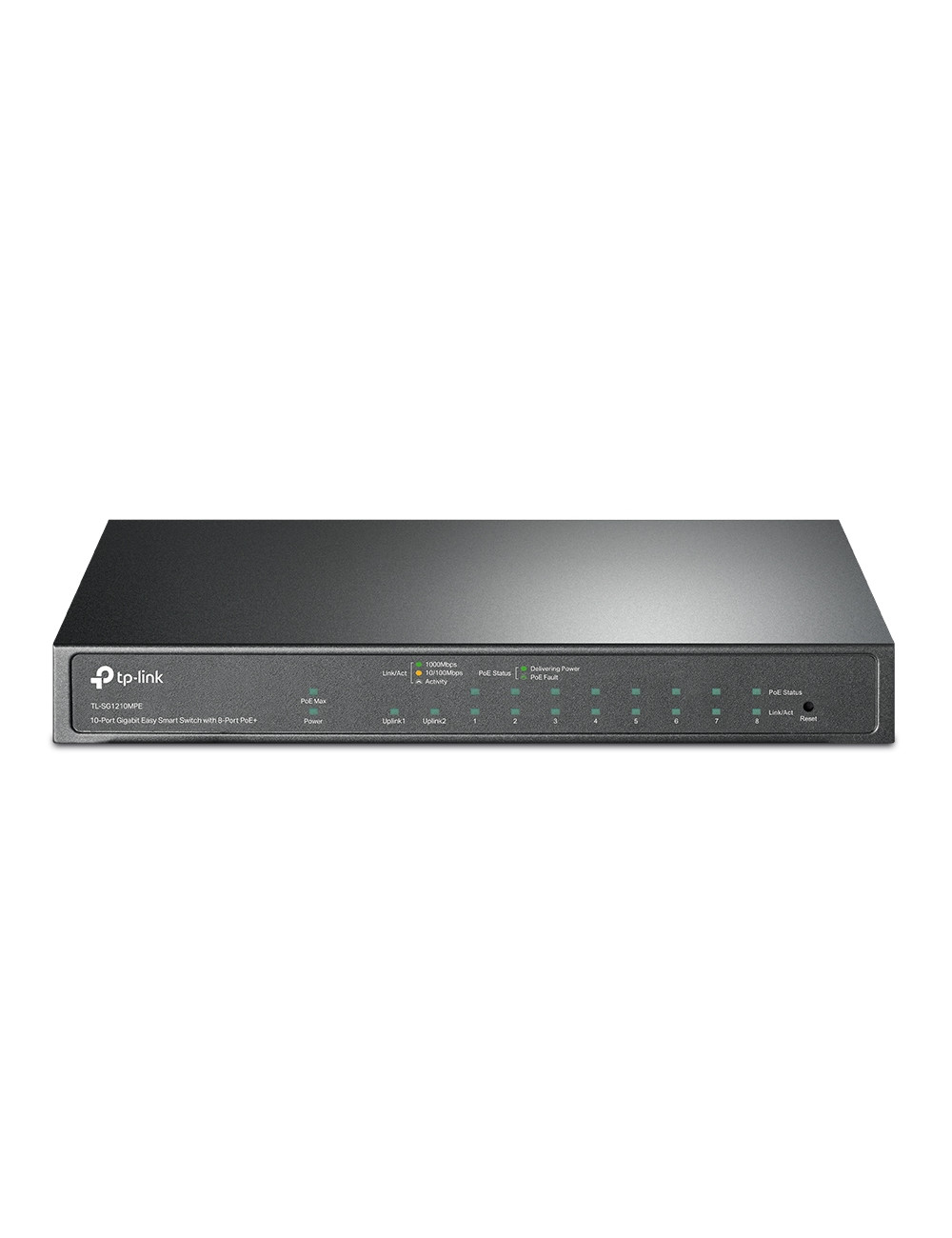 TP-LINK | 10-Port Gigabit Easy Smart Switch with 8-Port PoE+ | TL-SG1210MPE | Web managed | Desktop | Power supply type External