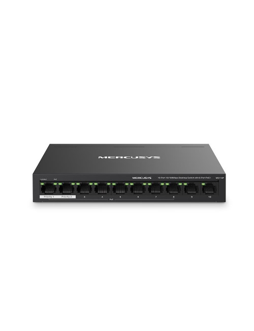 Switch|MERCUSYS|Desktop/pedestal|10x10Base-T / 100Base-TX|PoE+ ports 8|MS110P