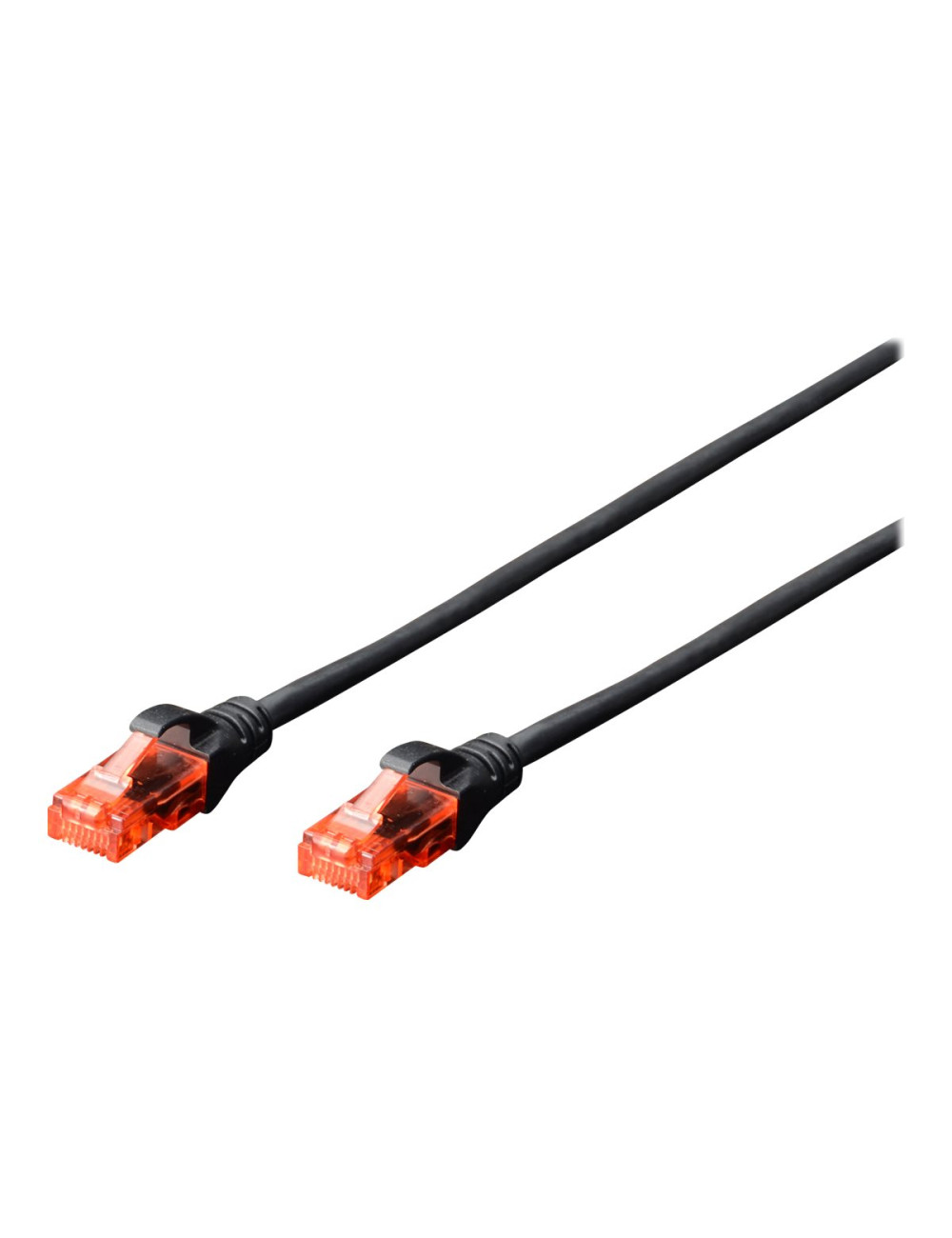 CAT 6 U-UTP | Patch cord | PVC AWG 26/7 | Black | 2 m | Modular RJ45 (8/8) plug