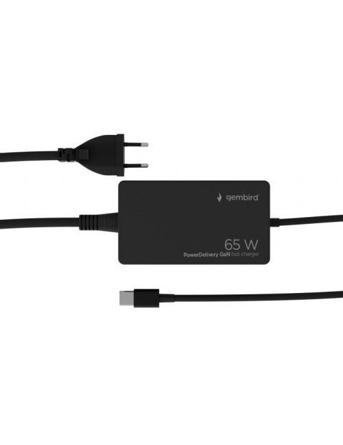 Cablexpert 65 W PowerDelivery GaN USB Type-C Fast Charger | NPA-AC-PDQC65-01