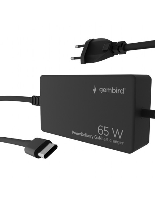 Cablexpert 65 W PowerDelivery GaN USB Type-C Fast Charger | NPA-AC-PDQC65-01