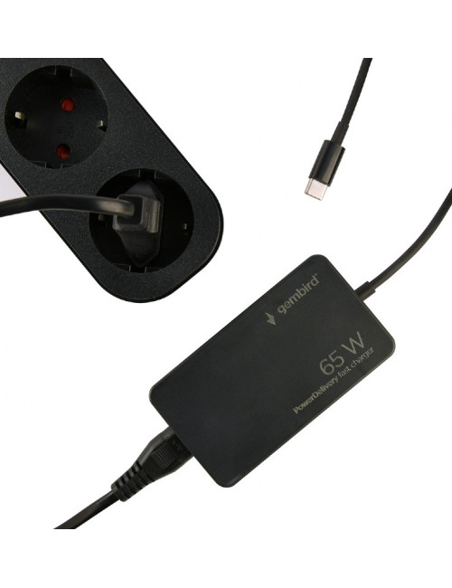 Cablexpert 65 W PowerDelivery GaN USB Type-C Fast Charger | NPA-AC-PDQC65-01