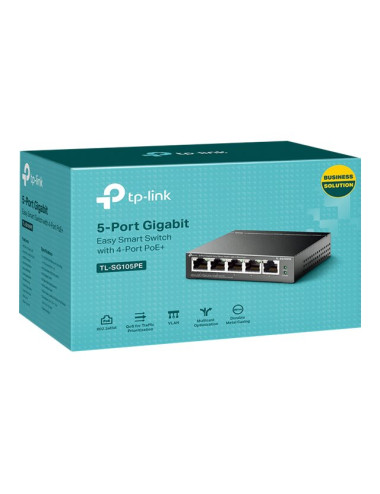 TP-LINK | Switch | TL-SG105PE | Unmanaged | Desktop | PoE+ ports quantity 4 | Power supply type External