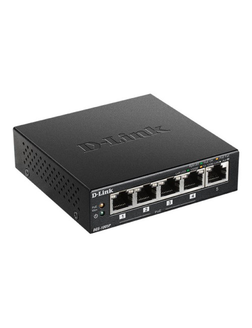 D-Link | Switch | DGS-1005P | Unmanaged | Desktop | Gigabit Ethernet (copper) ports quantity 5 | Power over Ethernet (PoE) ports