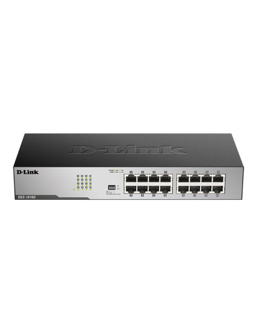 D-Link | 16-Port Gigabit Unmanaged Desktop Switch | DGS-1016D | Unmanaged | Desktop
