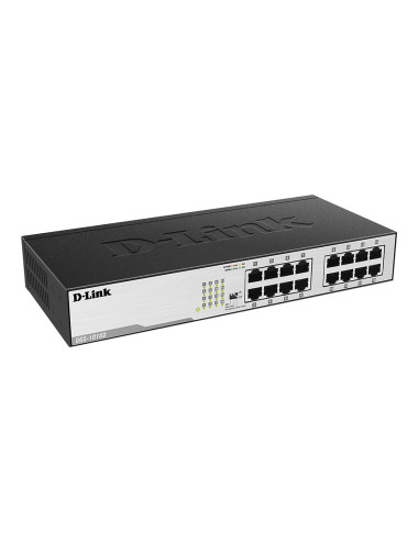 D-Link | 16-Port Gigabit Unmanaged Desktop Switch | DGS-1016D | Unmanaged | Desktop