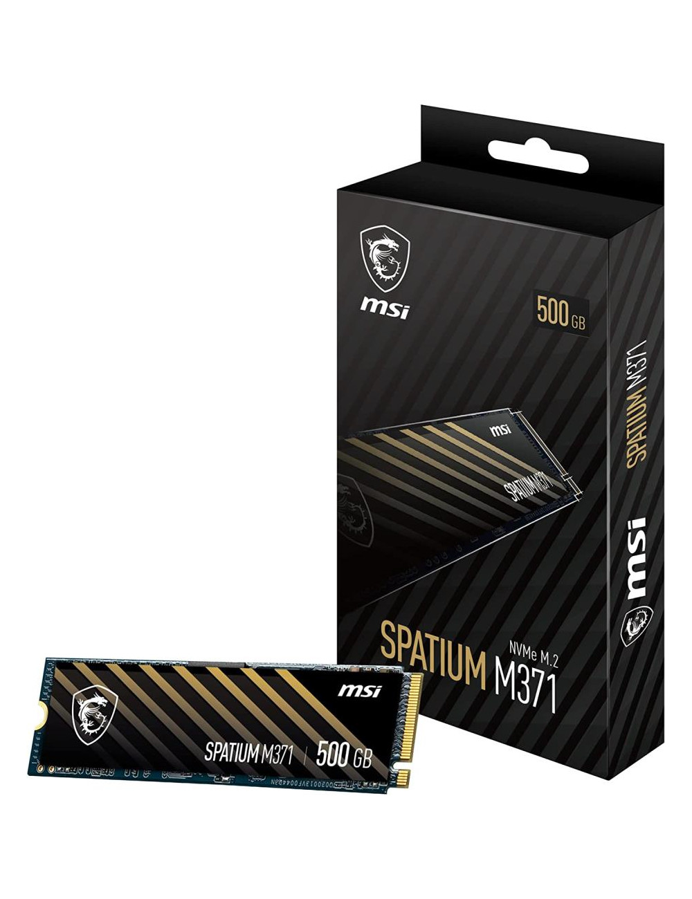 SSD|MSI|SPATIUM M371|500GB|M.2|PCIE|NVMe|3D NAND|Write speed 1150 MBytes/sec|Read speed 2200 MBytes/sec|2.15mm|TBW 110 TB|MTBF 1