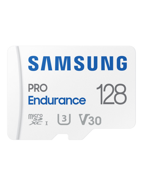Samsung | PRO Endurance | MB-MJ128KA/EU | 128 GB | MicroSD Memory Card | Flash memory class U3, V30, Class 10 | SD adapter