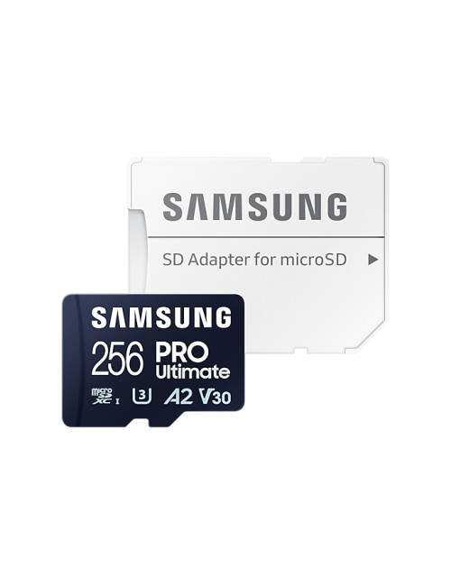 Samsung | MicroSD Card | PRO Ultimate | 256 GB | microSDXC Memory Card | Flash memory class U3, V30, A2 | SD adapter