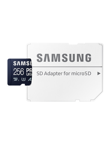 Samsung | MicroSD Card | PRO Ultimate | 256 GB | microSDXC Memory Card | Flash memory class U3, V30, A2 | SD adapter