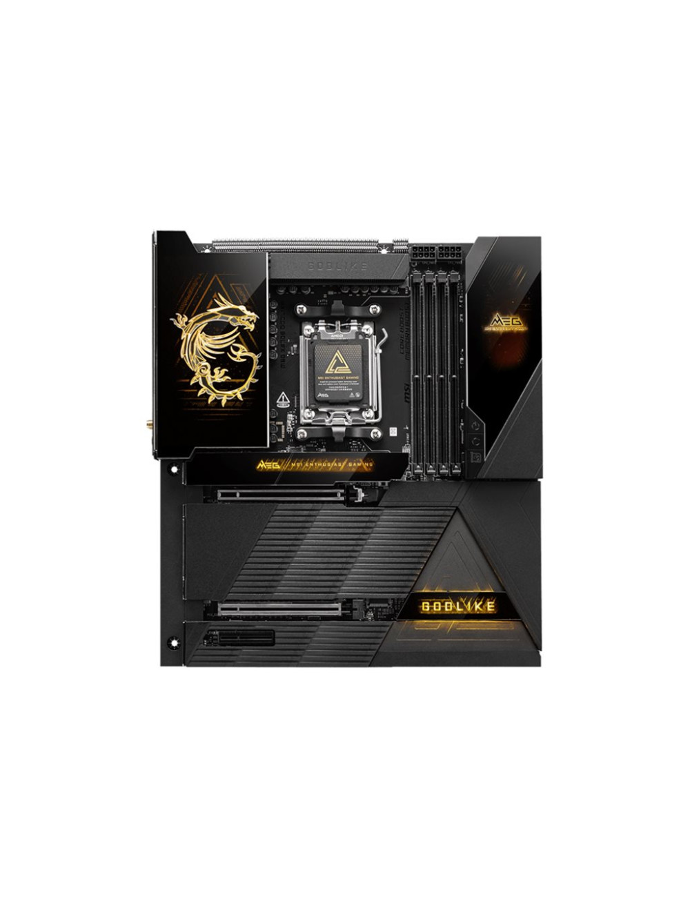 MSI MEG X870E GODLIKE | Processor family AMD | Processor socket AM5 | Supported hard disk drive interfaces SATA, M.2 | Number of