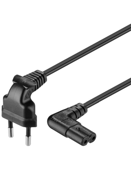 Goobay | 97350 | Euro connection cord, both ends angled | Black Euro male (Type C CEE 7/16) | Device socket C7
