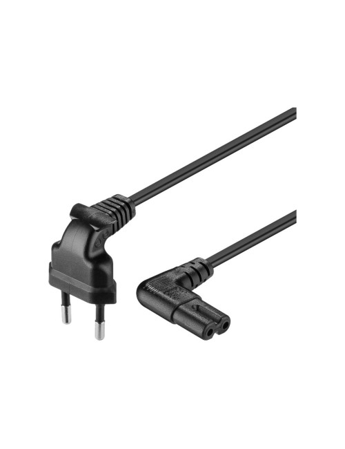 Goobay | 97350 | Euro connection cord, both ends angled | Black Euro male (Type C CEE 7/16) | Device socket C7