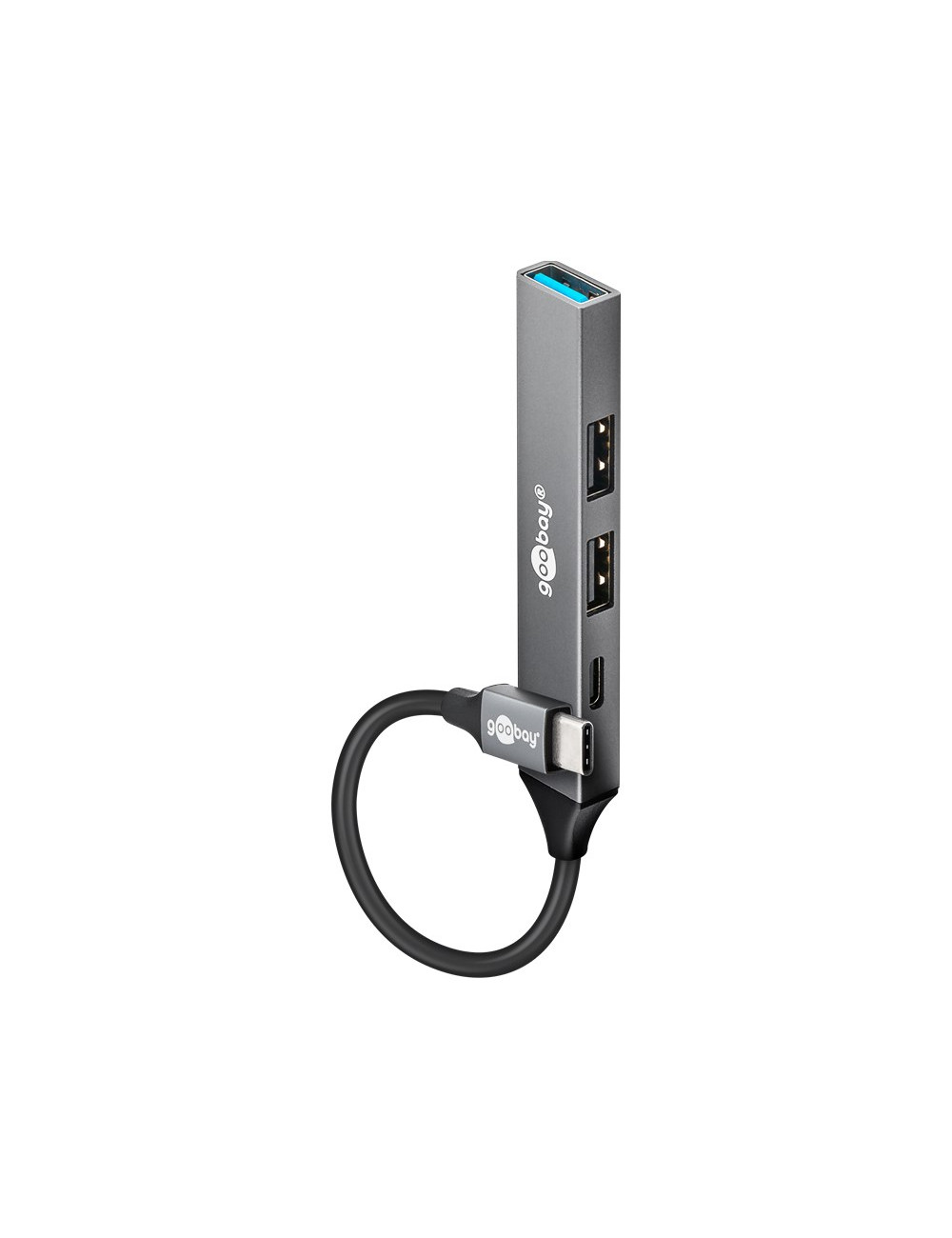 Goobay Slim 4-Port USB Hub, USB-C to USB-C/USB-A, 5 Gbit/s | 74459