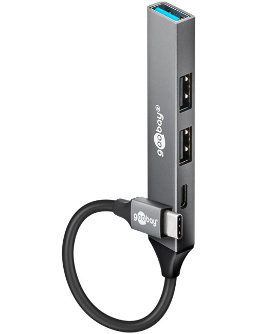 Goobay Slim 4-Port USB Hub, USB-C to USB-C/USB-A, 5 Gbit/s | 74459