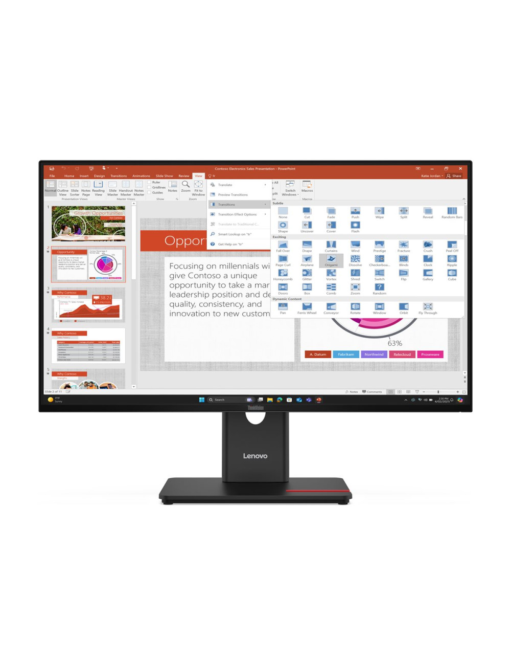 Lenovo ThinkVision T27-40 27 1920x1080/16:9/USB-C/3Y Warranty | Lenovo