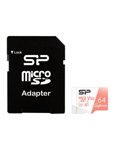 Silicon Power Superior | 64 GB | microSDXC | Flash memory class 10