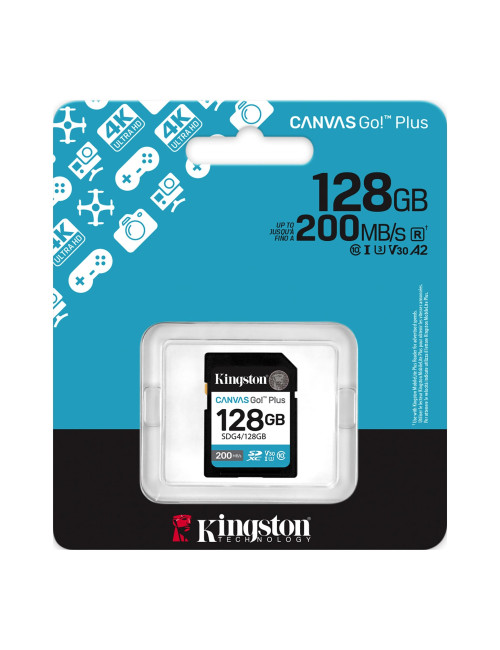 Kingston | Canvas Go! Plus | 128 GB | SD | Flash memory class Class 10, UHS-I, U3, V30