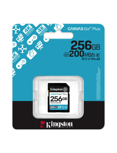 Kingston | Canvas Go! Plus | 256 GB | SD | Flash memory class Class 10, UHS-I, U3, V30