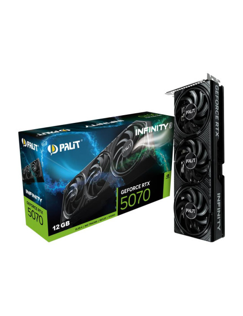 Graphics Card|PALIT|NVIDIA GeForce RTX 5070|12 GB|GDDR7|192 bit|PCIE 5.0 16x|Triple slot Fansink|1xHDMI|3xDisplayPort|NE75070019