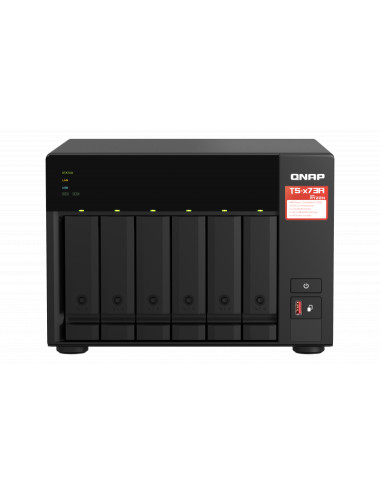 QNAP | 6-Bay QTS and QuTS hero NAS | TS-673A-8G | Up to 6 HDD/SSD Hot-Swap | AMD Ryzen | Ryzen V1500B Quad-Core | Processor freq