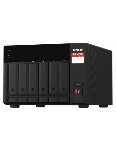 QNAP | 6-Bay QTS and QuTS hero NAS | TS-673A-8G | Up to 6 HDD/SSD Hot-Swap | AMD Ryzen | Ryzen V1500B Quad-Core | Processor freq
