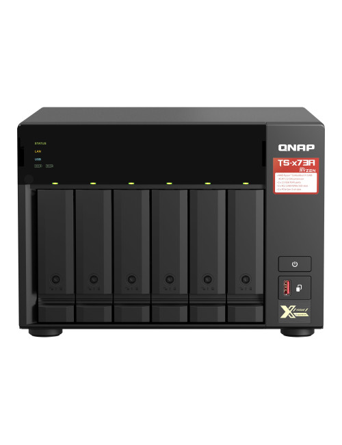 QNAP | 6-Bay QTS and QuTS hero NAS | TS-673A-8G | Up to 6 HDD/SSD Hot-Swap | AMD Ryzen | Ryzen V1500B Quad-Core | Processor freq