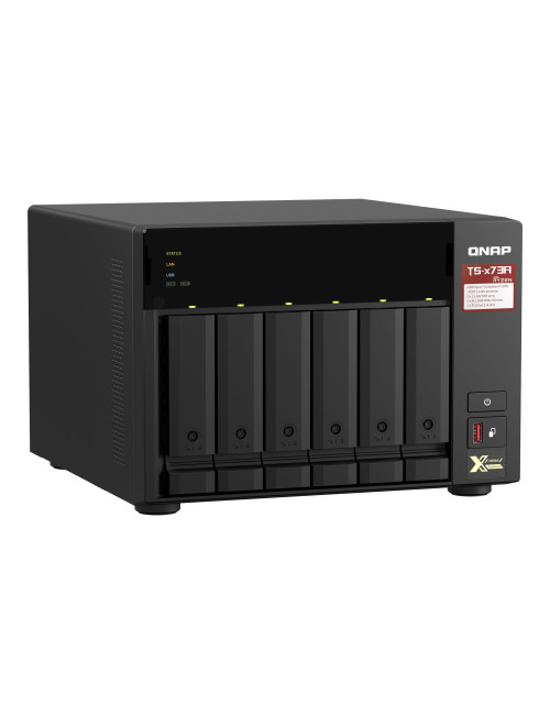 QNAP | 6-Bay QTS and QuTS hero NAS | TS-673A-8G | Up to 6 HDD/SSD Hot-Swap | AMD Ryzen | Ryzen V1500B Quad-Core | Processor freq