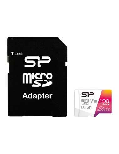 Silicon Power | microSDHC UHS-I Memory Card | Elite | 128 GB | microSDHC/SDXC | Flash memory class 10