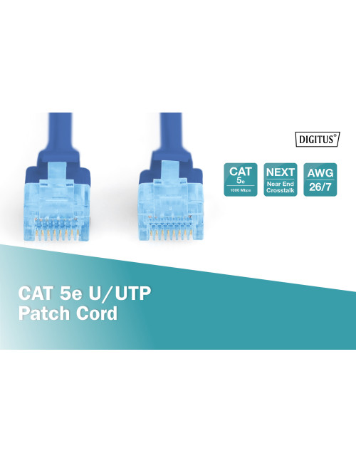 Digitus | Patch cord | CAT 5e U-UTP, PVC AWG 26/7, 1 m