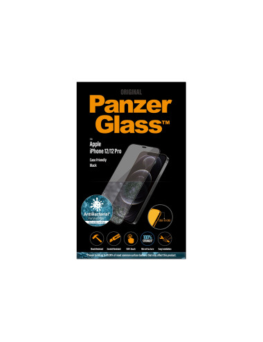 PanzerGlass | Apple | For iPhone 12/12 Pro | Glass | Black | 100% touch The coating is non-toxic | Case Friendly