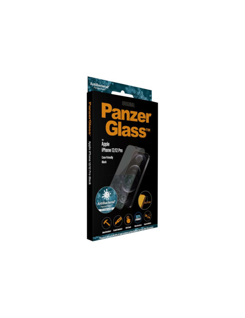 PanzerGlass | Apple | For iPhone 12/12 Pro | Glass | Black | 100% touch The coating is non-toxic | Case Friendly