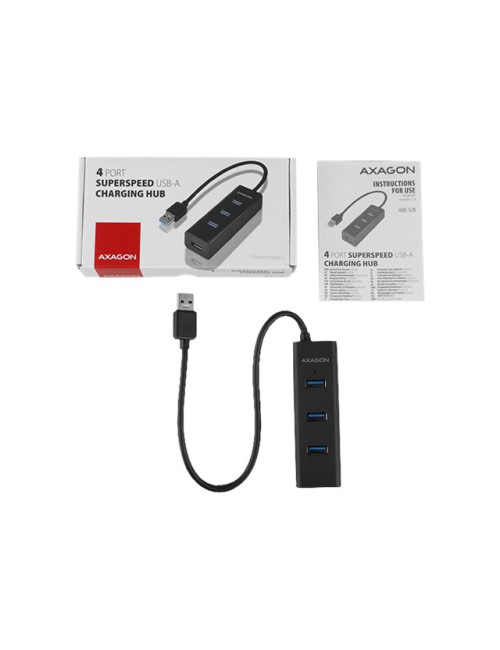 AXAGON Four-port USB 3.0 hub with fast charging and power support | HUE-S2B