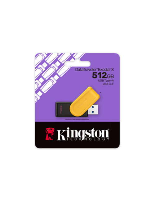 Kingston USB Flash Drive | DataTraveler Exodia S | 512 GB | USB 3.2 Gen 1 | Black/Yellow
