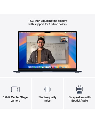 Apple MacBook | Air | Midnight | 15 " | 2880 x 1864 pixels | Apple M4 | 16 GB | Solid-state drive capacity 512 GB | Apple M4 chi