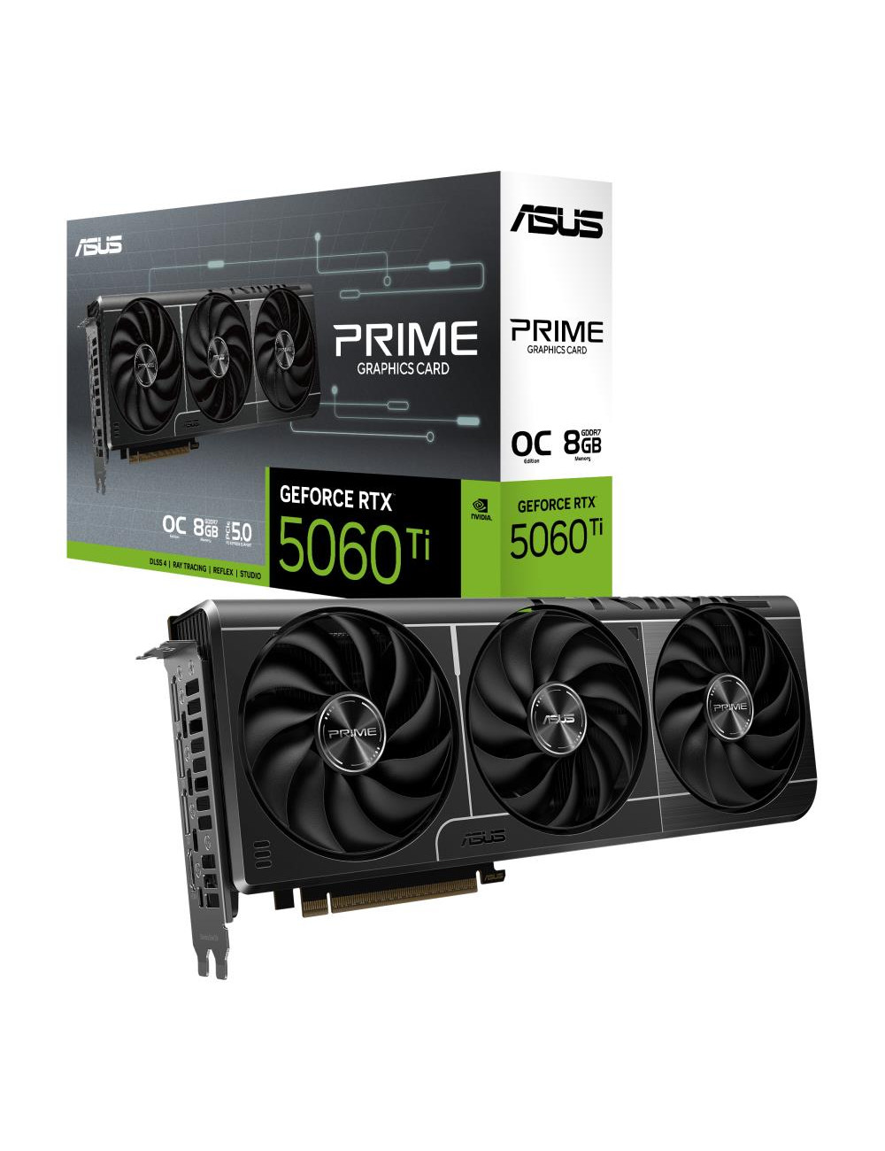 Graphics Card|ASUS|NVIDIA GeForce RTX 5060 Ti|8 GB|GDDR7|128 bit|PCIE 5.0 16x|Triple slot Fansink|1xHDMI|3xDisplayPort|PRIME-RTX