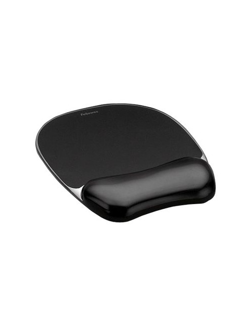Fellowes | Mouse pad with wrist support CRYSTAL | Mouse pad with wrist pillow | 202 x 235 x 25 mm | Black