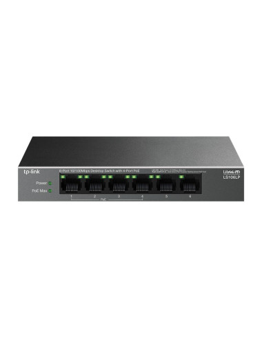 Switch|TP-LINK|LS106LP|Desktop/pedestal|6x10Base-T / 100Base-TX|PoE ports 4|LS106LP