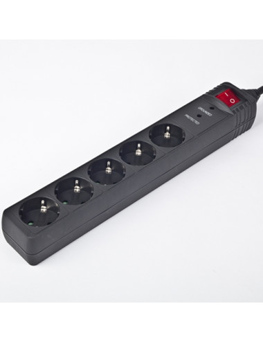 Surge Protector SPG5-C-5/ 1.5 m/ 5 Sockets/ Black