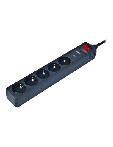 Surge Protector SPG5-C-5/ 1.5 m/ 5 Sockets/ Black