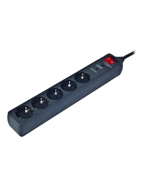 Surge Protector SPG5-C-5/ 1.5 m/ 5 Sockets/ Black