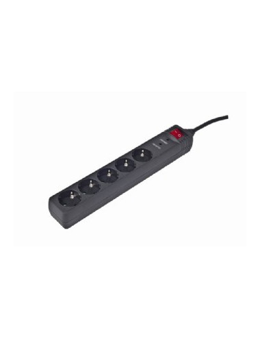 Surge Protector SPG5-C-5/ 1.5 m/ 5 Sockets/ Black