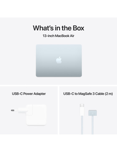 Apple MacBook | Air | Sky Blue | 13 " | IPS | 2560 x 1664 pixels | Apple M4 | 16 GB | Solid-state drive capacity 256 GB | Apple 