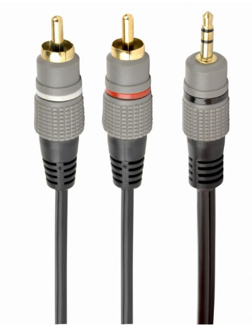 Cablexpert 3.5 mm stereo plug to 2xRCA plugs, gold-plated connectors, 1.5 | CCA-352-1.5M